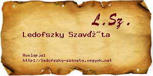 Ledofszky Szavéta névjegykártya